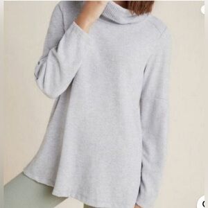 Anthropologie Saturday Sunday Hacci Gray Turtleneck Knit Sweater Size XS